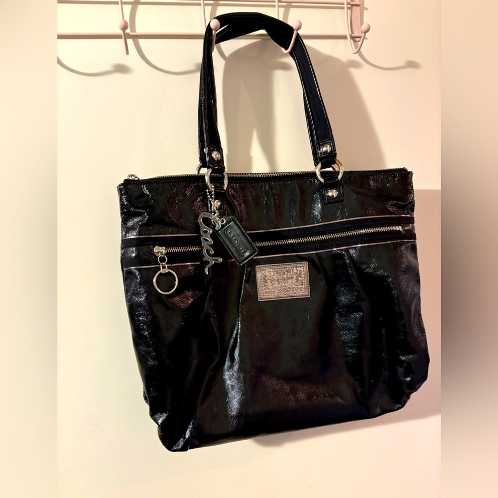 Black Poppy Coach Purse